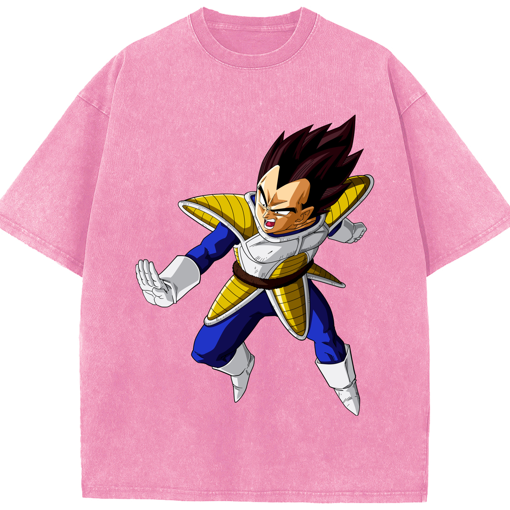 （画像用） ドラゴンボール ベジータ四世（Bejīta Yonsei）DRAGON BALL Vegeta IV 綿100% ヴィンテージ風 半袖Tシャツ（フロントプリント）